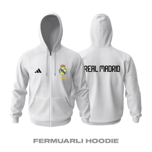 Real Madrid: Club Culture Series - White Edition Fermuarlı Hoodie