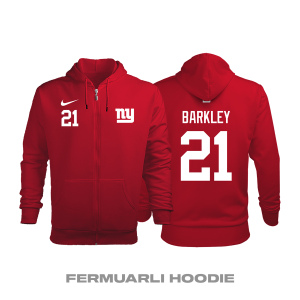 New York Giants: Red Edition 2020/2021 Fermuarlı Kapüşonlu Hoodie 2XL