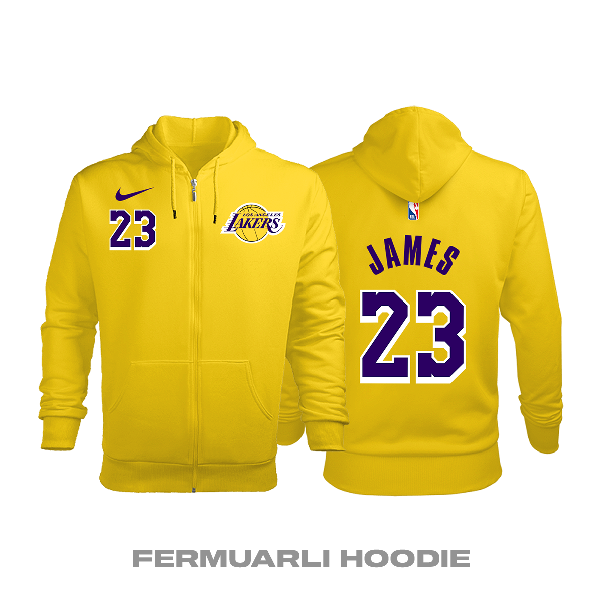 Los Angeles Lakers: Icon Edition 2018/2019 Fermuarlı Kapüşonlu Hoodie S