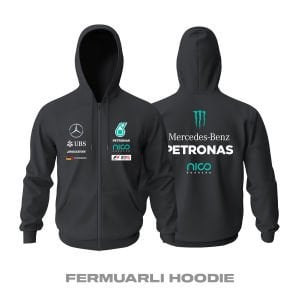 F1 2016 Champion: Nico Rosberg - Black Edition Fermuarlı Hoodie