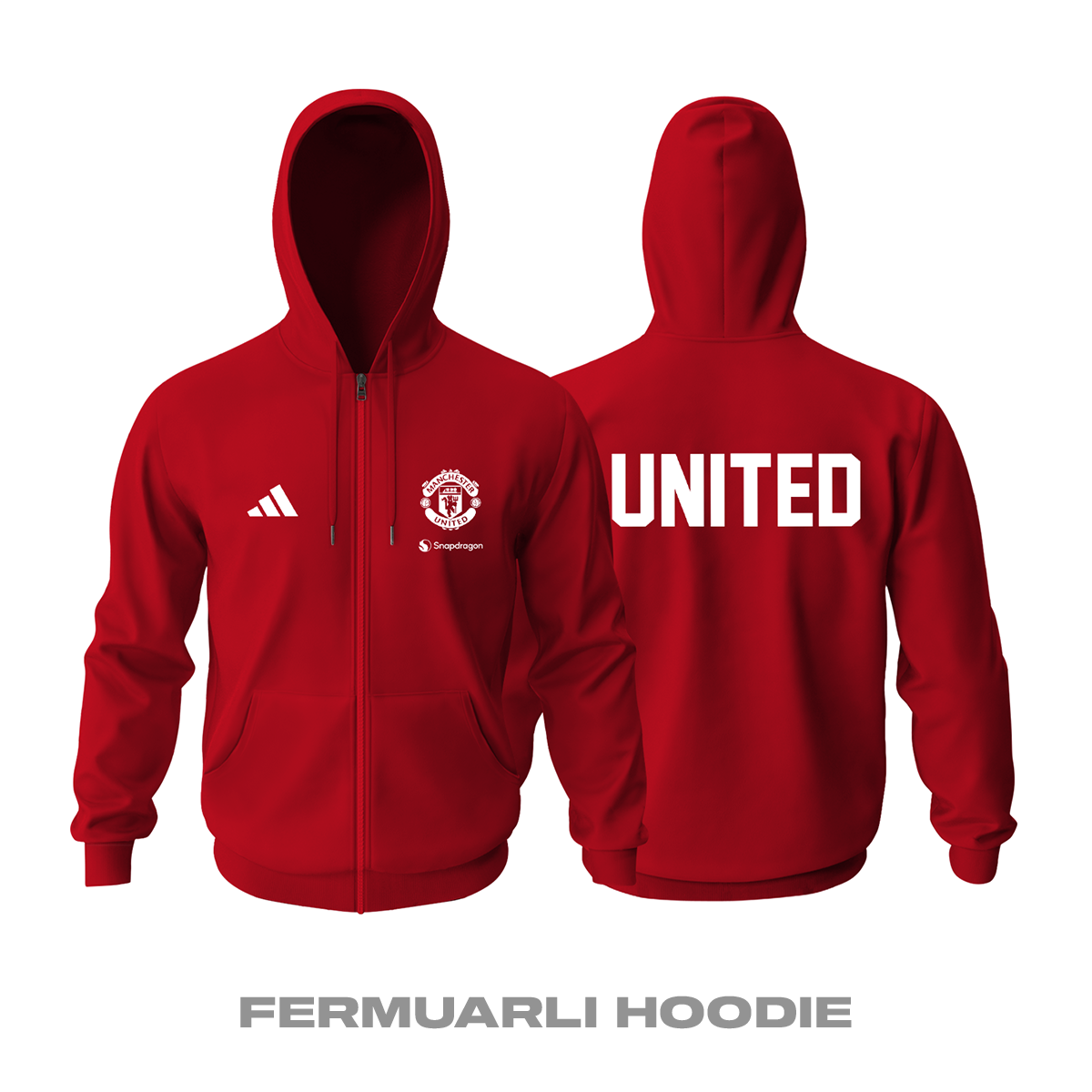 Manchester United: Club Culture Series - Red Edition Fermuarlı Hoodie