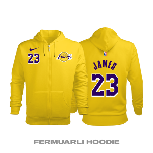 Los Angeles Lakers: Icon Edition 2018/2019 Fermuarlı Kapüşonlu Hoodie L