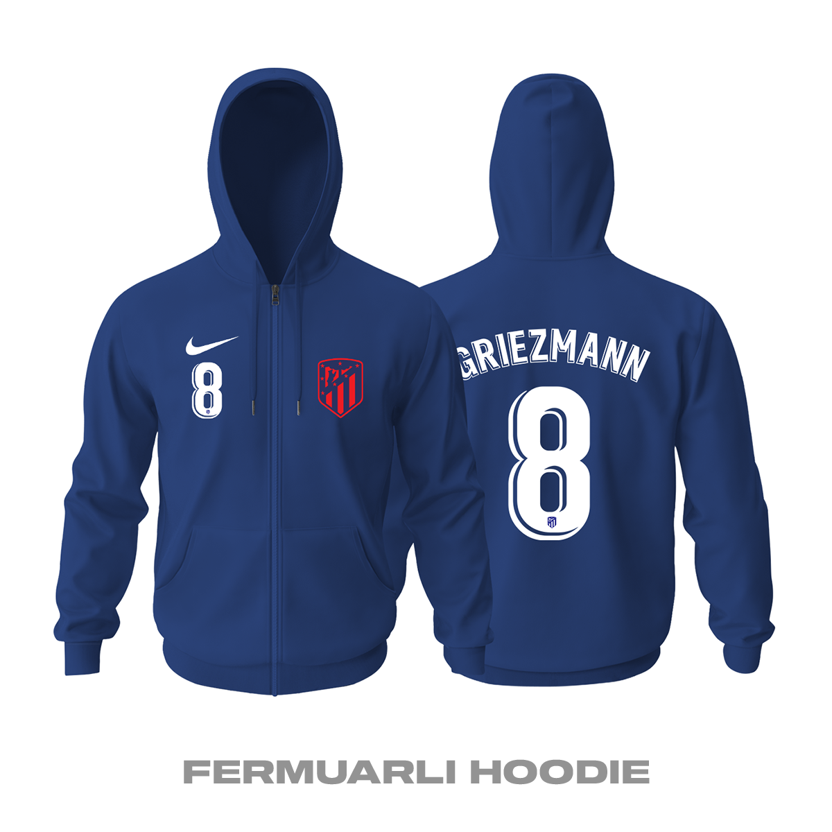 Atlético Madrid: Away Edition 2021/2022 Fermuarlı Kapüşonlu Hoodie S
