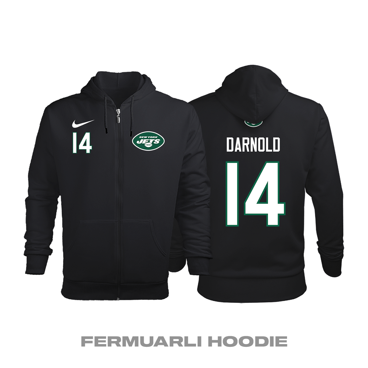 New York Jets: Alternate Edition 2020/2021 Fermuarlı Kapüşonlu Hoodie S