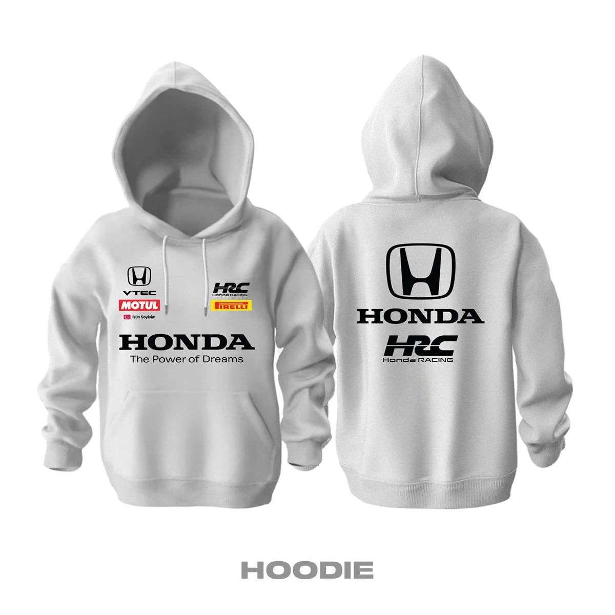 Honda: Team VTEC White Edition Kapüşonlu Hoodie
