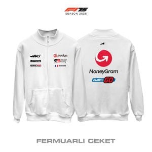 Haas F1 Team: VF-25 White Edition 2025 Fermuarlı Ceket