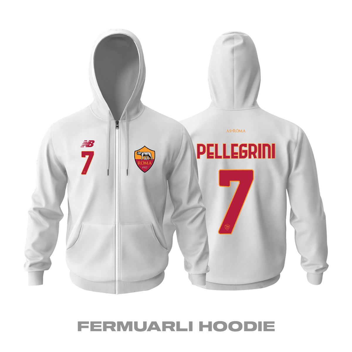 Roma: Away Edition 2021/2022 Fermuarlı Kapüşonlu Hoodie M