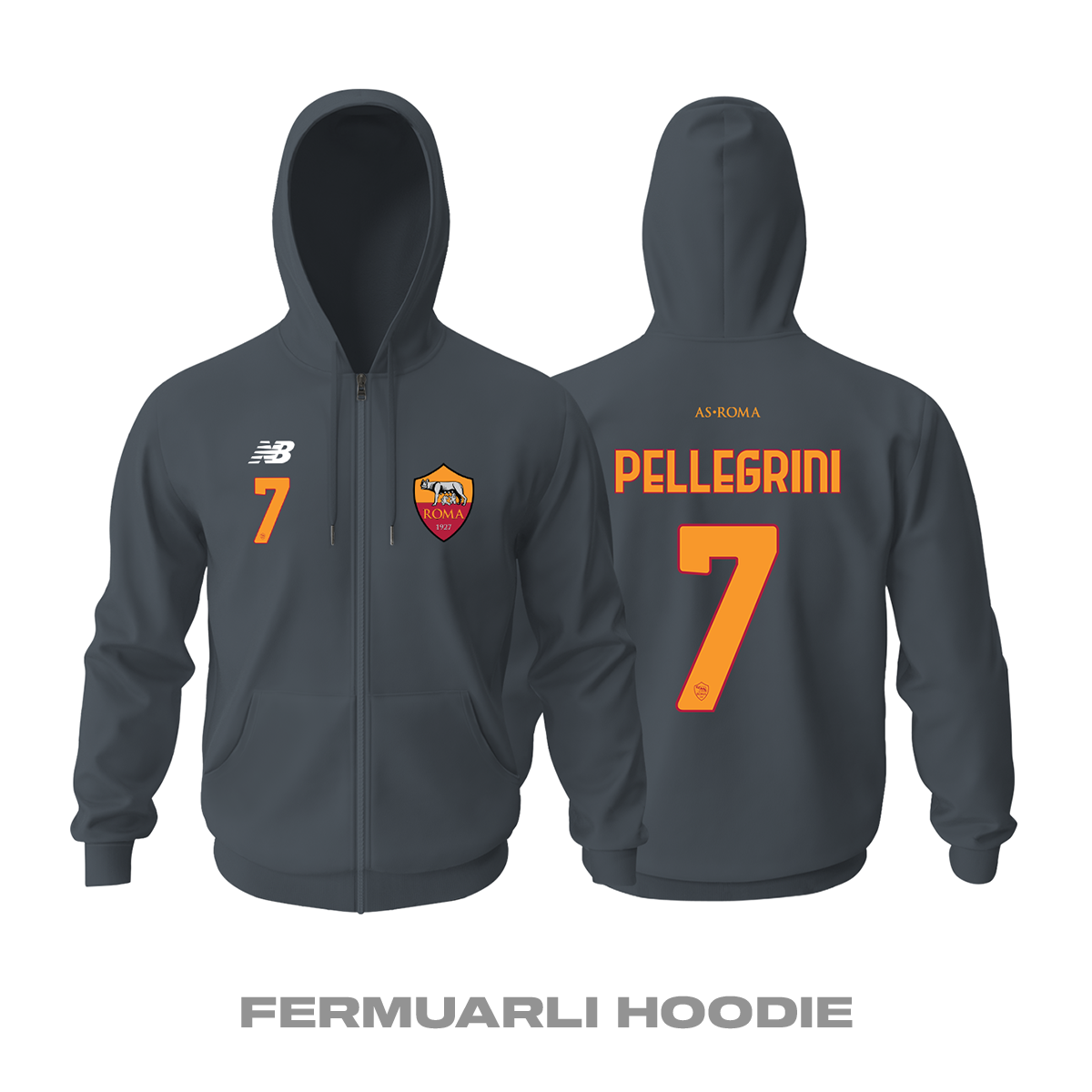Roma: Fourth Edition 2021/2022 Fermuarlı Kapüşonlu Hoodie XS