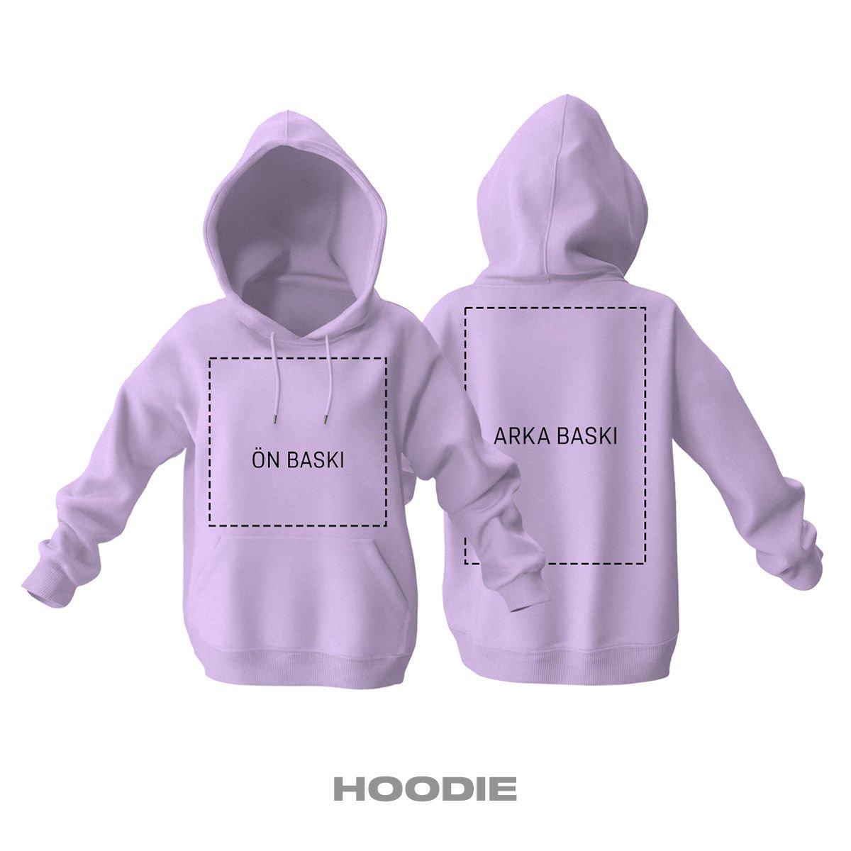 Kişisel Baskı - Lila Kapüşonlu Hoodie