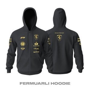 Scuderia Ferrari: Gold Edition Fermuarlı Hoodie