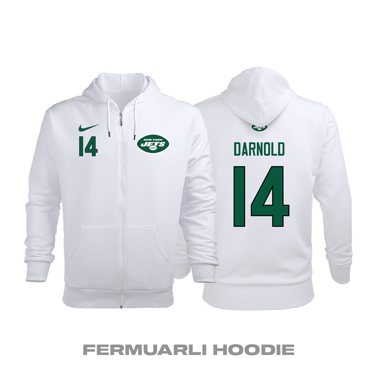 New York Jets: Road Edition 2020/2021 Fermuarlı Kapüşonlu Hoodie XS
