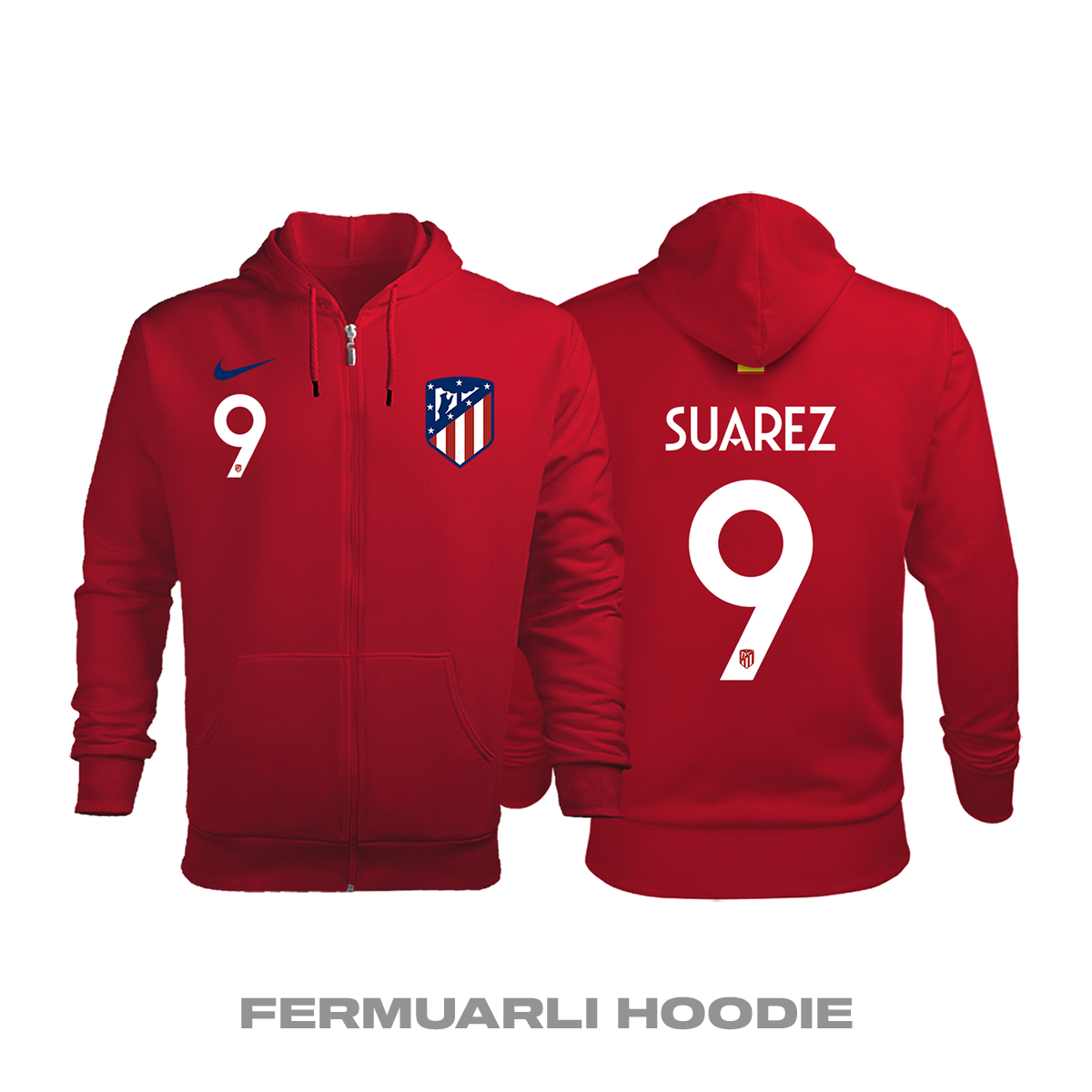 Atlético Madrid: Home Edition 2020/2021 Fermuarlı Kapüşonlu Hoodie M