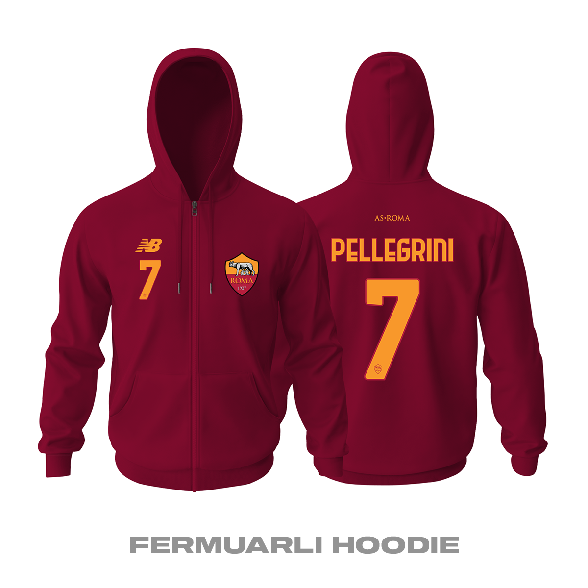 Roma: Home Edition 2021/2022 Fermuarlı Kapüşonlu Hoodie L