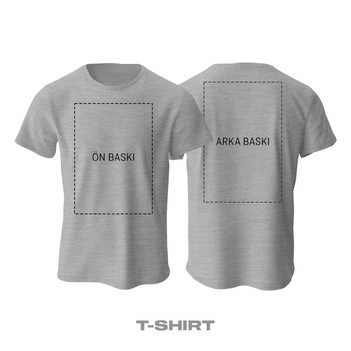 Kişisel Baskı - Gri Tişört