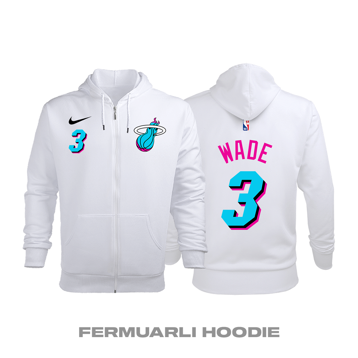 Miami Heat: City Edition 2017/2018 Fermuarlı Kapüşonlu Hoodie 4XL
