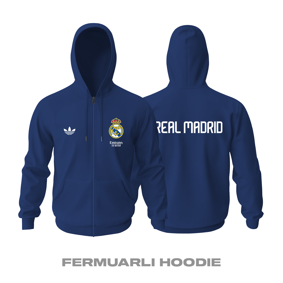 Real Madrid: Club Culture Series - Navy Edition Fermuarlı Hoodie