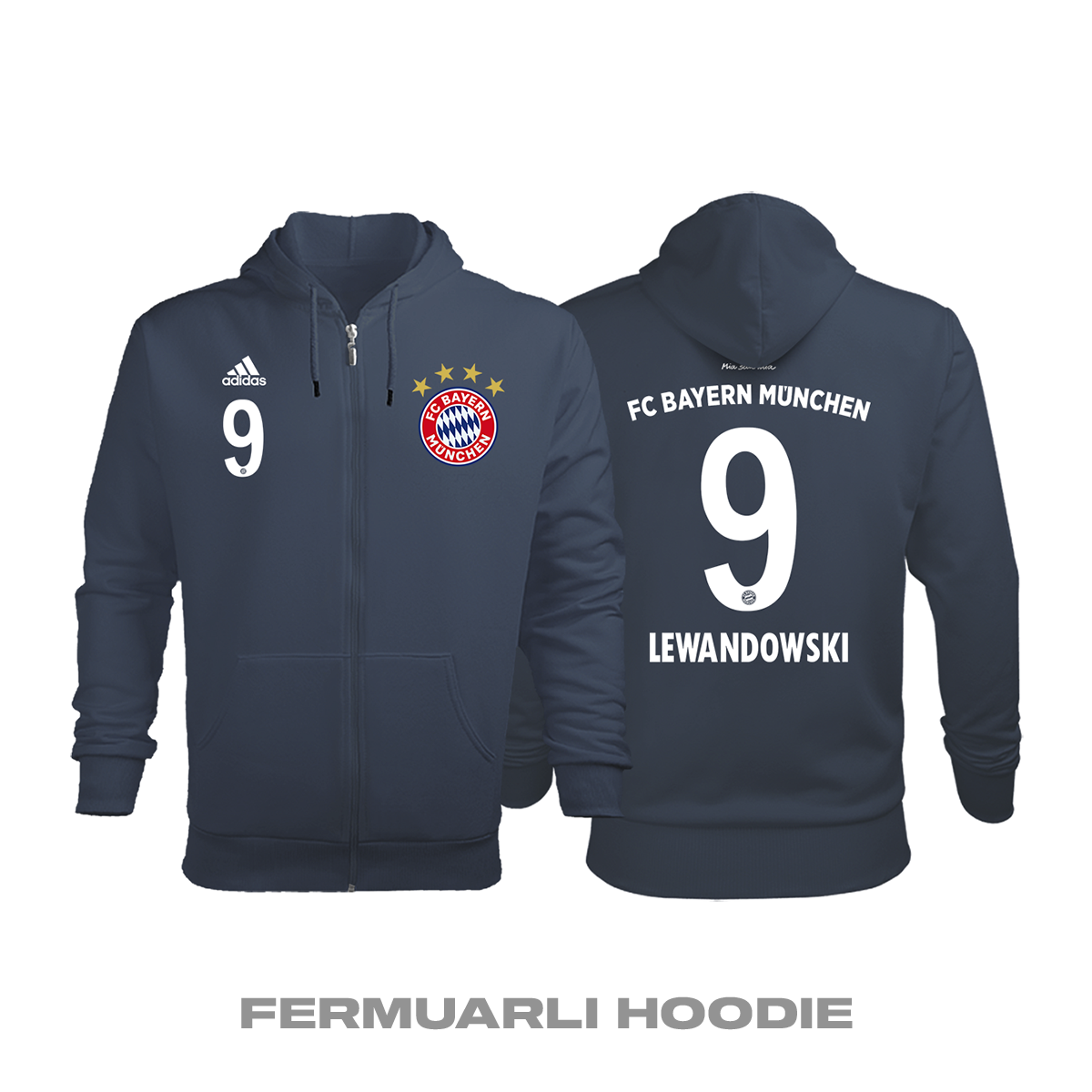 Bayern Münih: Third Edition 2018/2019 Fermuarlı Kapüşonlu Hoodie