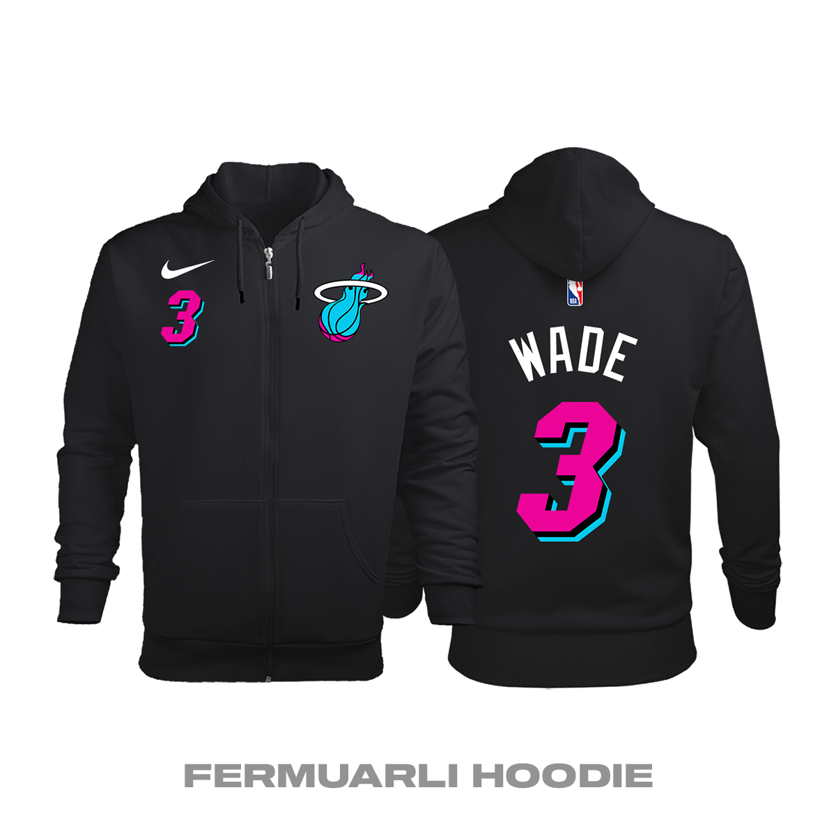 Miami Heat: City Edition 2018/2019 Fermuarlı Kapüşonlu Hoodie 4XL