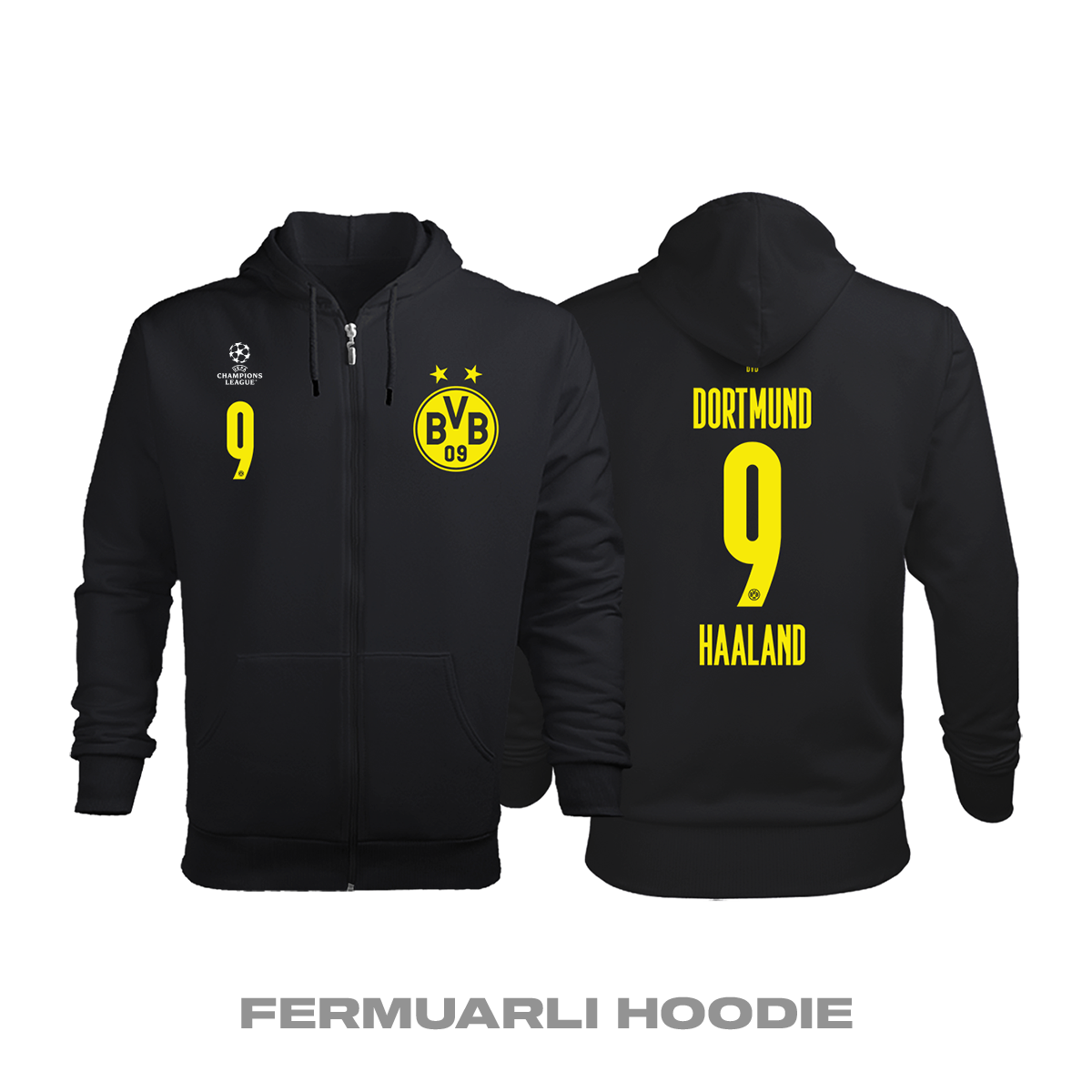 Borussia Dortmund: Away Edition 2020/2021 Fermuarlı Kapüşonlu Hoodie