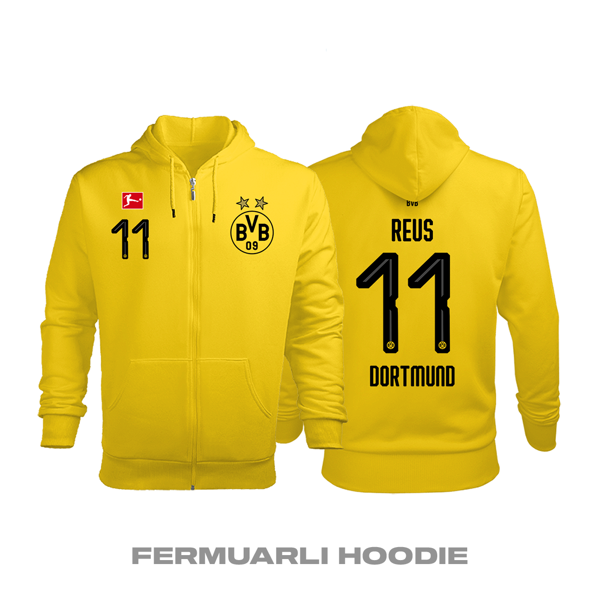 Borussia Dortmund: Home Edition 2018/2019 Fermuarlı Kapüşonlu Hoodie