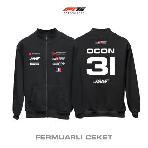 Haas F1 Team: VF-25 Black Crew Edition 2025 Fermuarlı Ceket