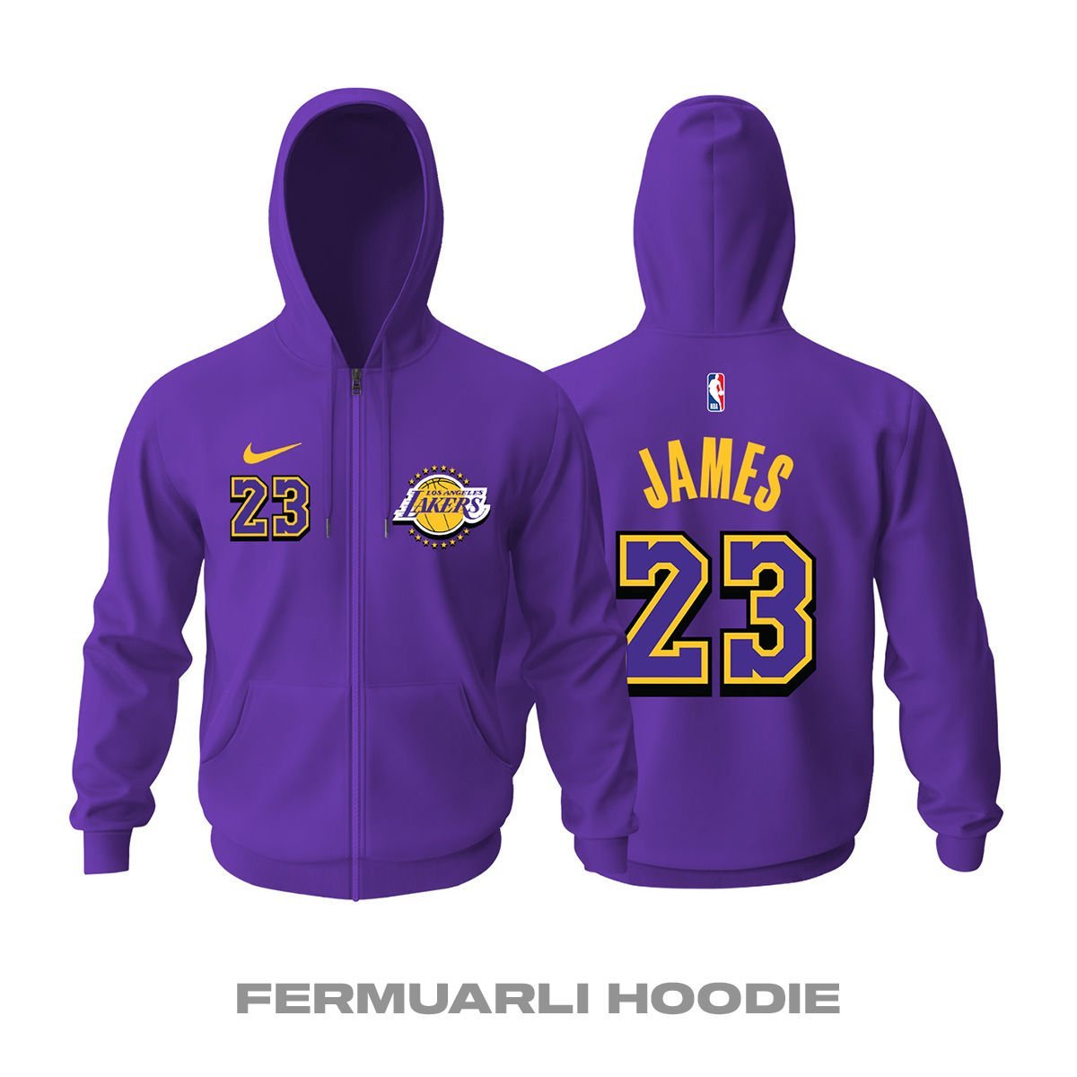 Los Angeles Lakers: City Edition 2024/2025 Fermuarlı Kapüşonlu Hoodie