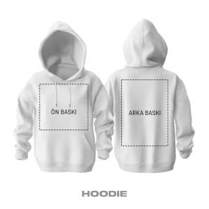 Kişisel Baskı - Beyaz Kapüşonlu Hoodie