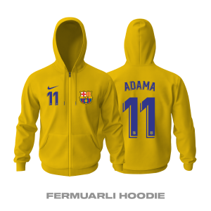 Barcelona: Fourth Edition 2021/2022 Fermuarlı Kapüşonlu Hoodie XS