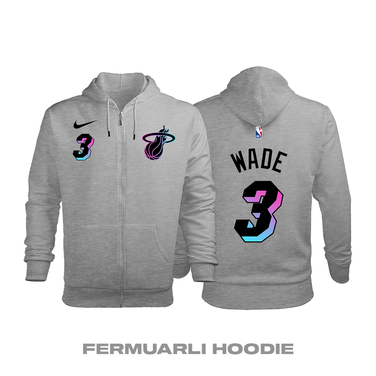 Miami Heat: City v.2 Edition 2020/2021 Fermuarlı Kapüşonlu Hoodie XL