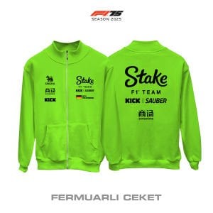 Stake F1 Team: Kick Sauber C45 Neon Edition 2025 Fermuarlı Ceket