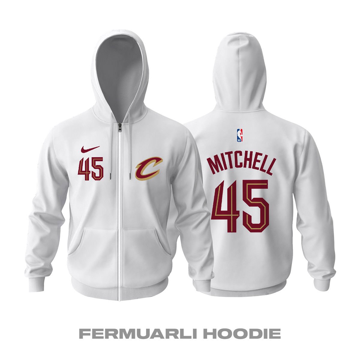Cleveland Cavaliers: Association Edition 2024/2025 Fermuarlı Hoodie