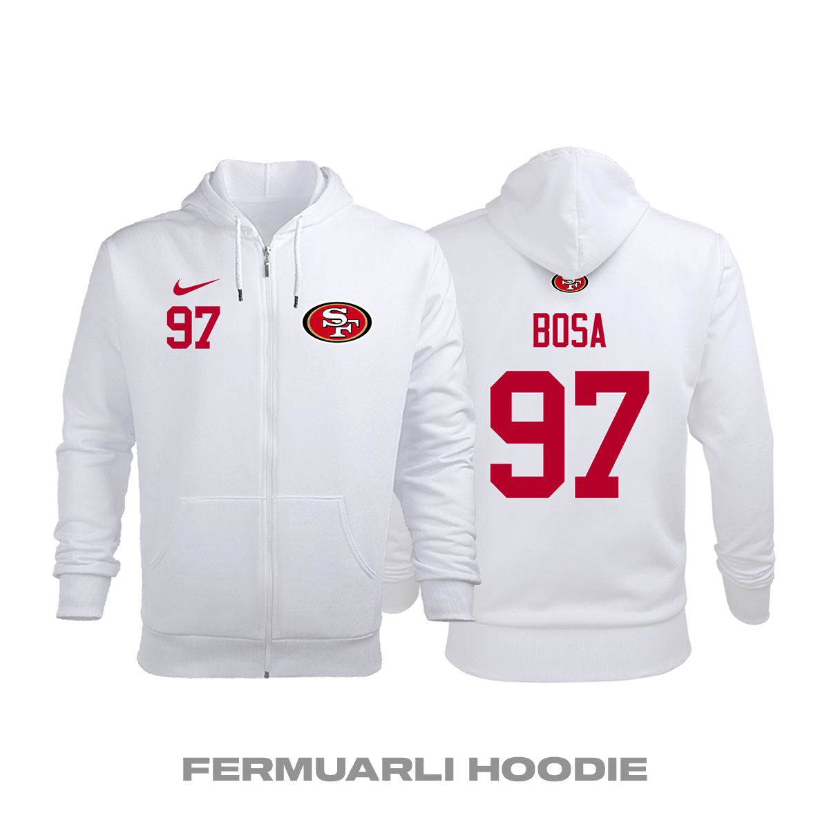 San Francisco 49ers: Road Edition 2020/2021 Fermuarlı Kapüşonlu Hoodie XL