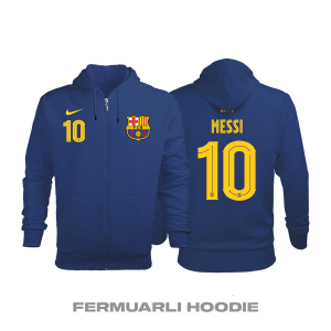 Barcelona: Home Edition 2020/2021 Fermuarlı Kapüşonlu Hoodie 3XL