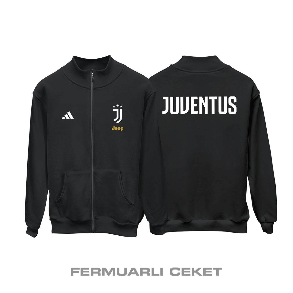 Juventus: Club Culture Series - Black Edition Fermuarlı Ceket
