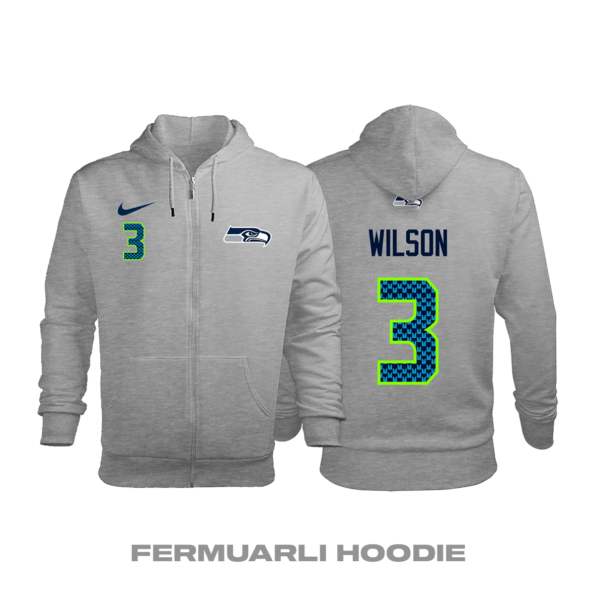 Seattle Seahawks: Alternate Edition 2020/2021 Fermuarlı Kapüşonlu Hoodie M
