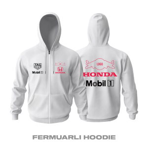 Oracle Racing: Honda Veda Edition Fermuarlı Kapüşonlu Hoodie