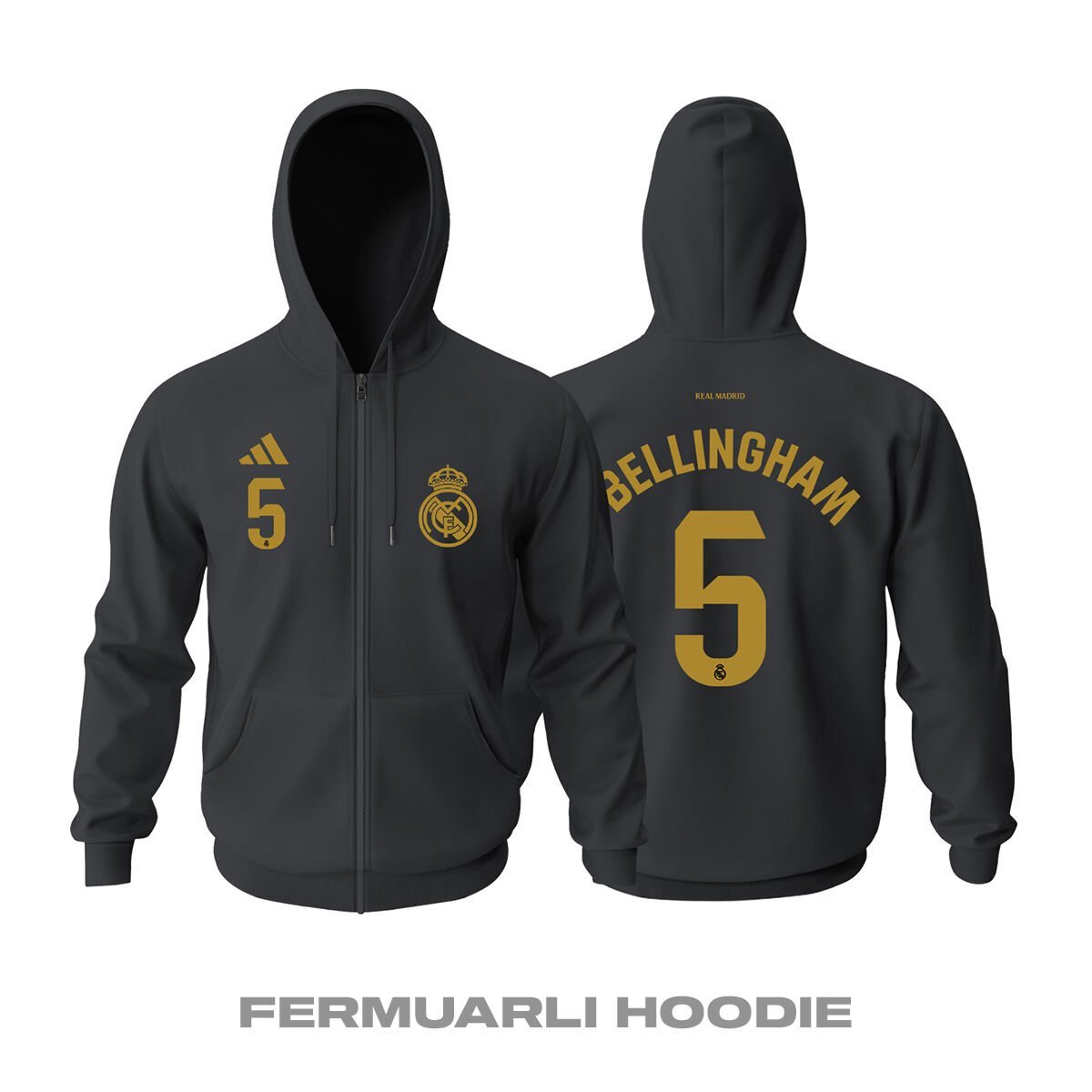 Real Madrid: Third Edition 2023/2024 Fermuarlı Kapüşonlu Hoodie