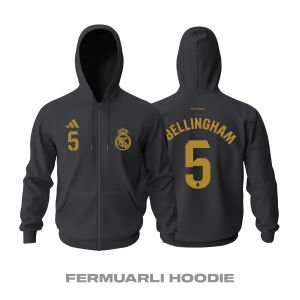 Real Madrid: Third Edition 2023/2024 Fermuarlı Kapüşonlu Hoodie