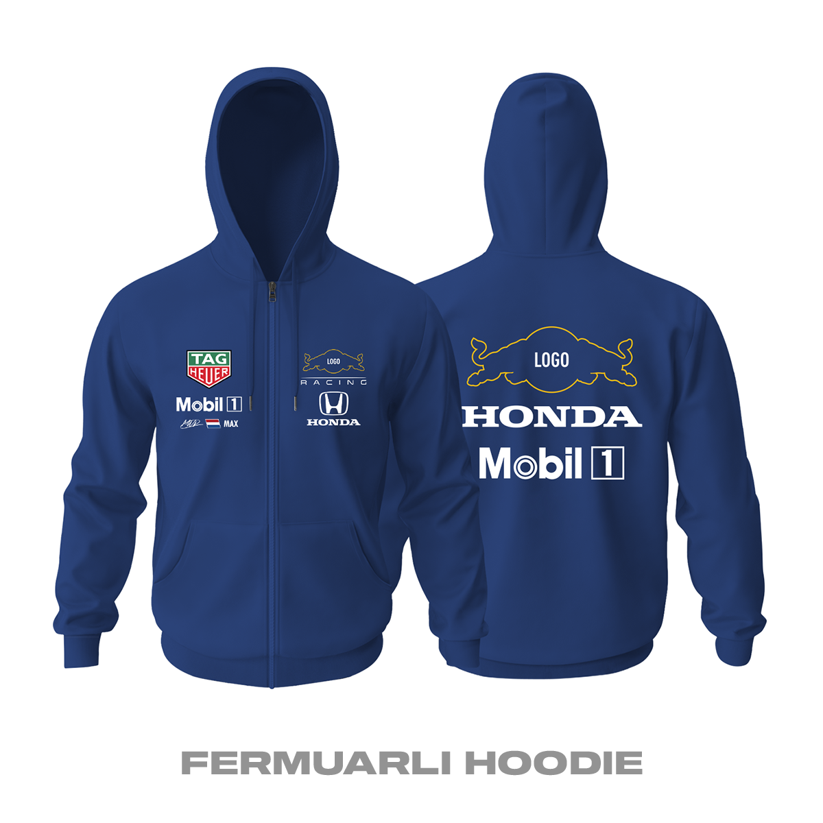 Oracle Racing: Navy Edition 2021 Fermuarlı Kapüşonlu Hoodie