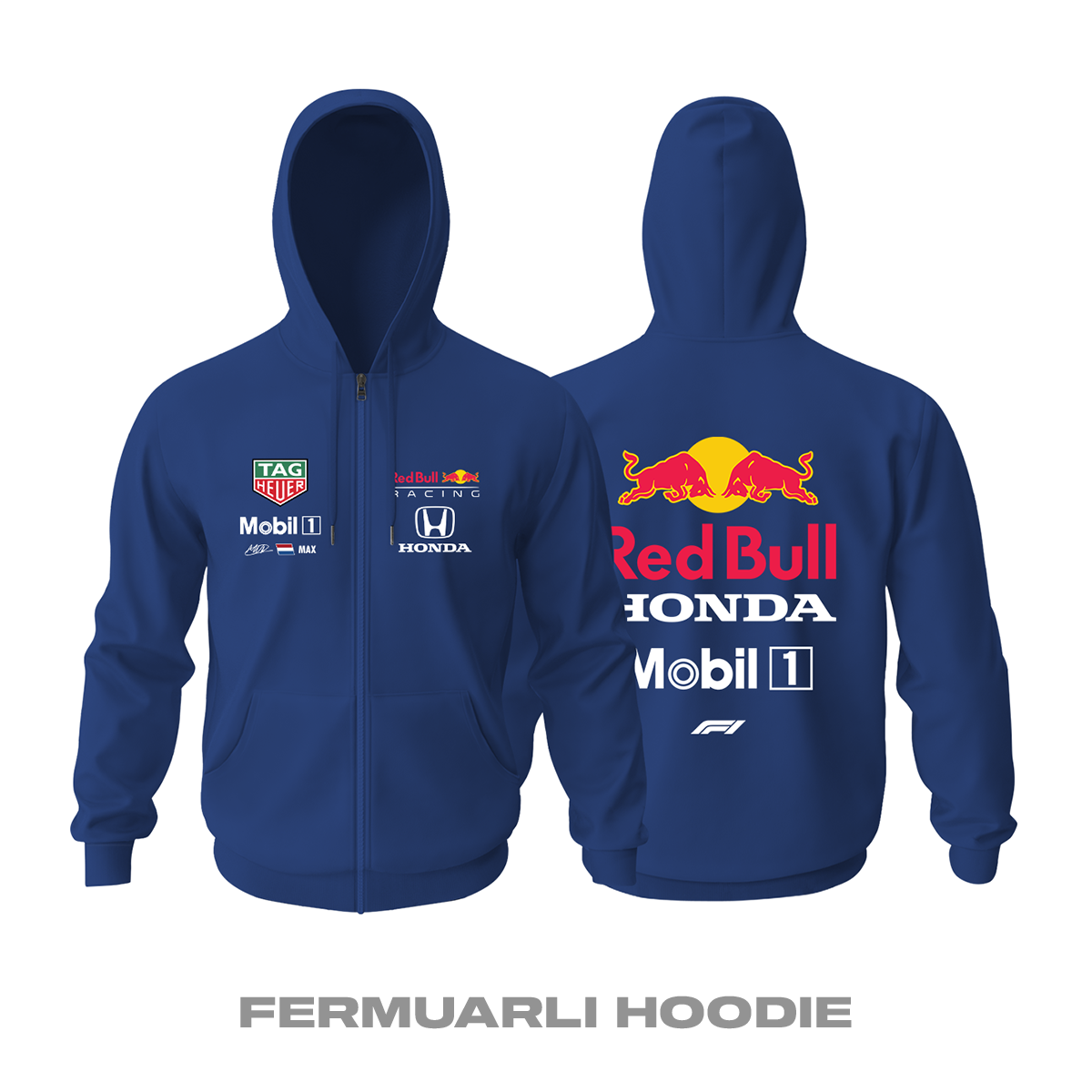 Oracle Racing: Navy Edition 2022 Fermuarlı Kapüşonlu Hoodie