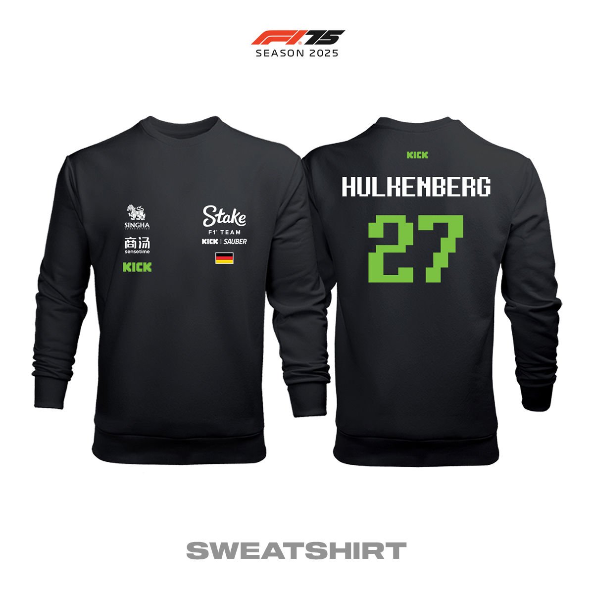 Stake F1 Team: Kick Sauber C45 Black Crew Edition 2025 Sweatshirt