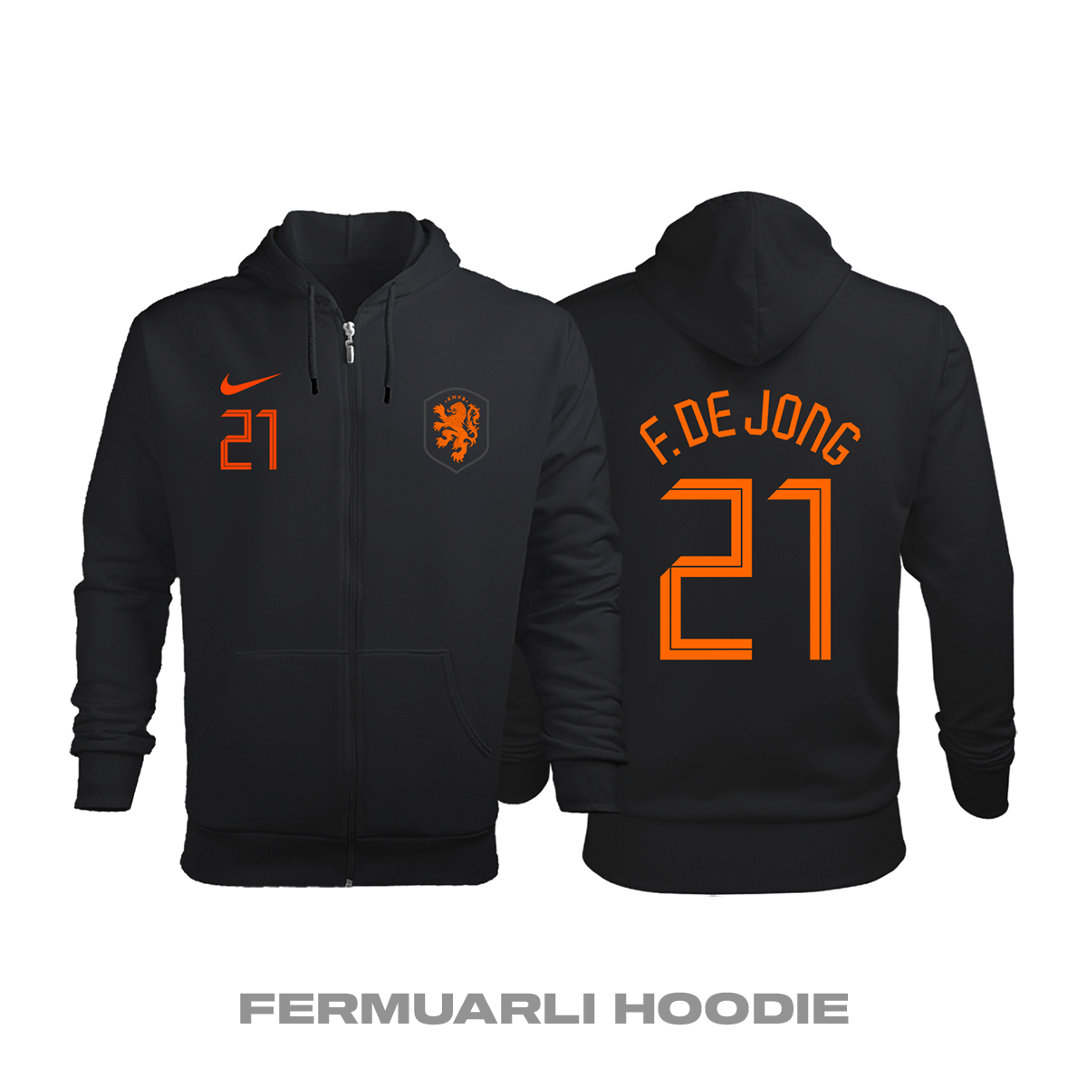 Hollanda: Away Edition 2019/2020 Fermuarlı Kapüşonlu Hoodie L