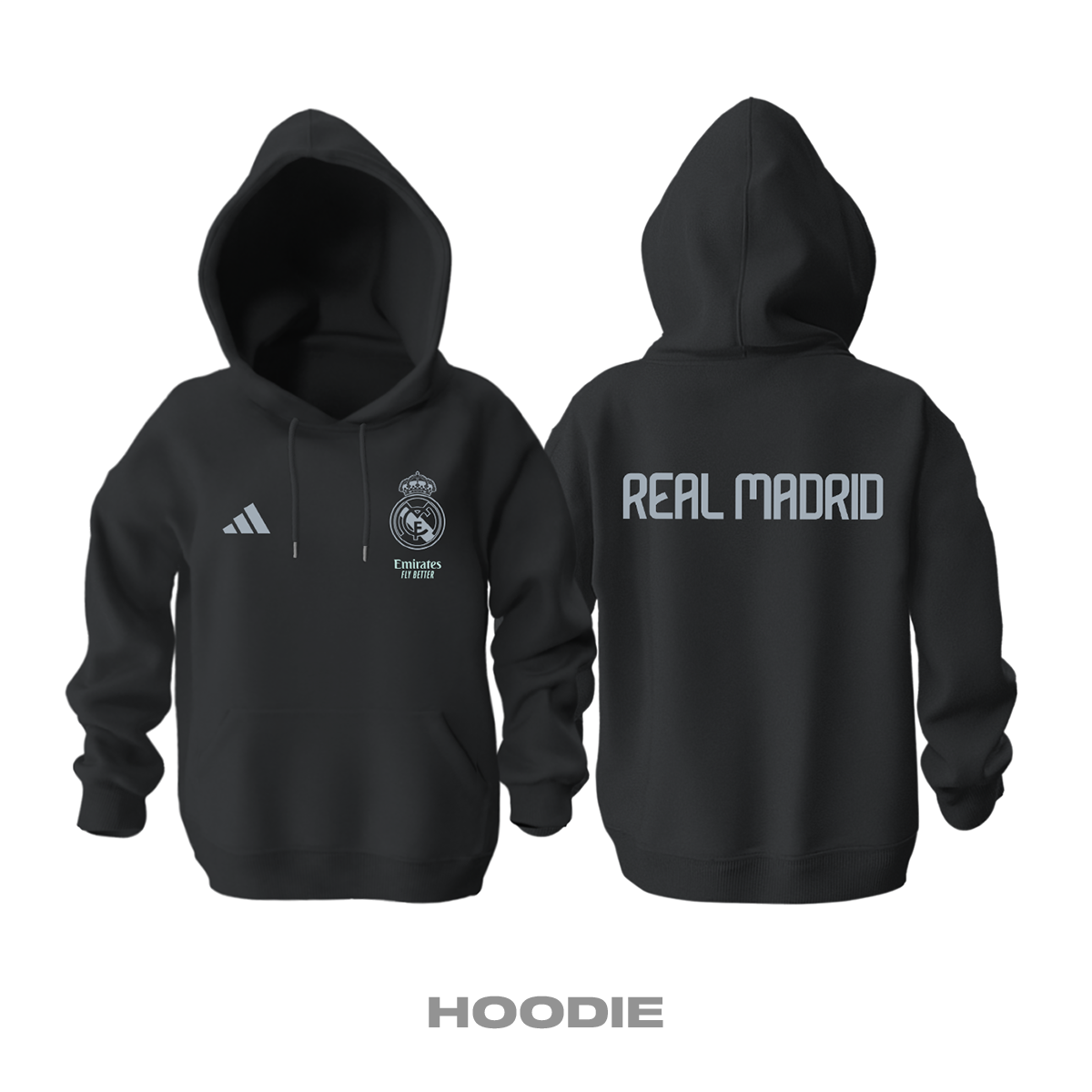Real Madrid: Club Culture Series - Black Edition Kapüşonlu Hoodie