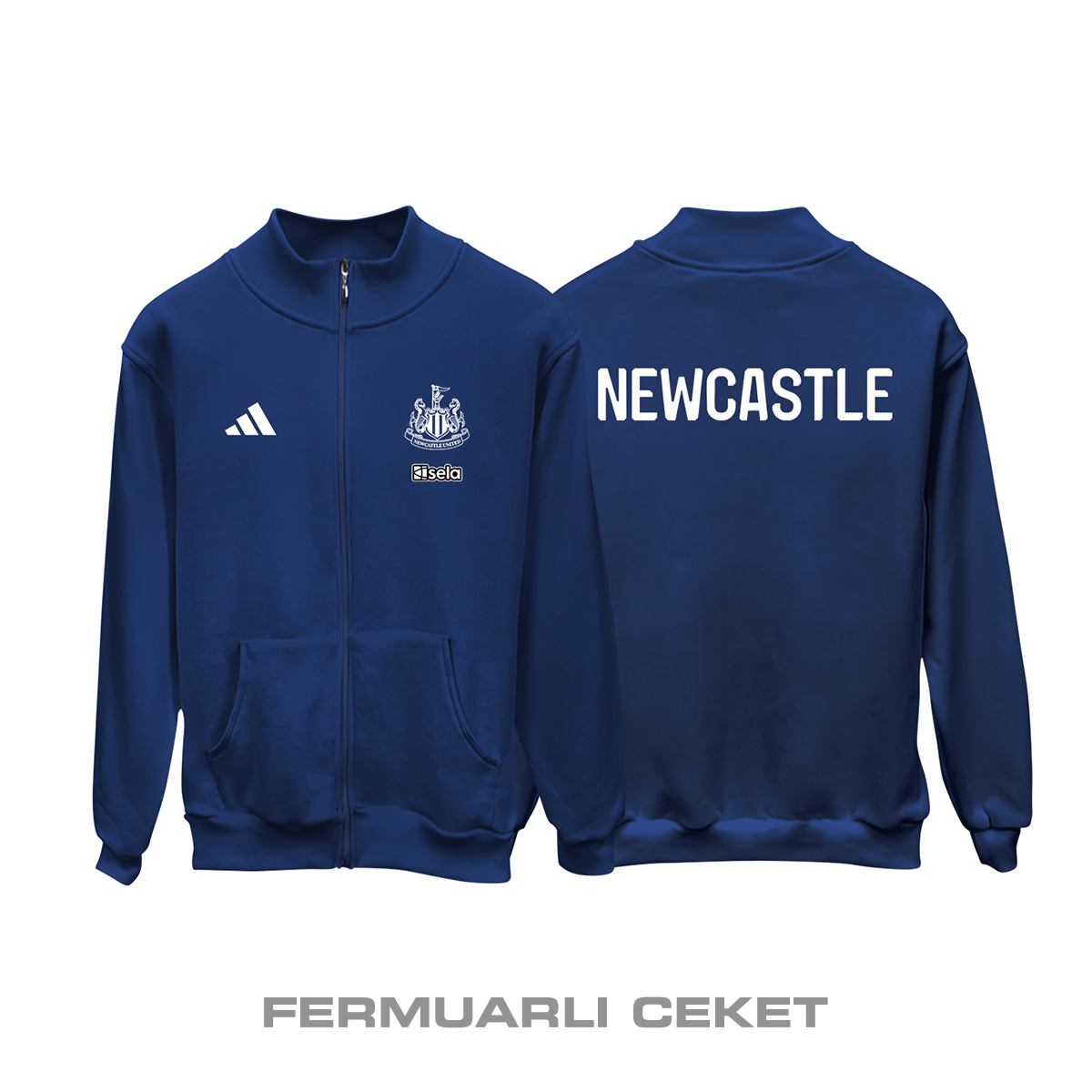 Newcastle: Club Culture Series - Navy Edition Fermuarlı Ceket