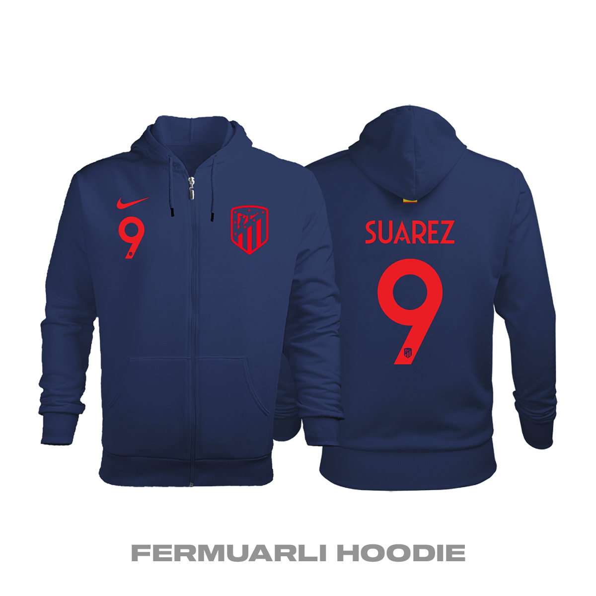Atlético Madrid: Away Edition 2020/2021 Fermuarlı Kapüşonlu Hoodie