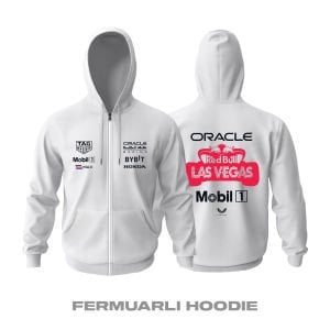 Red Bull Racing: Las Vegas GP - White Edition 2023 Fermuarlı Hoodie