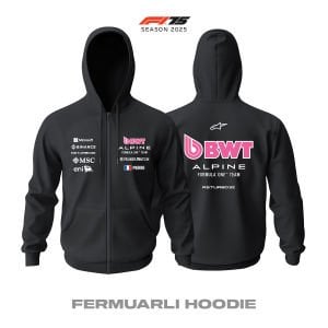 Alpine F1 Team: A525 - Black Edition 2025 Fermuarlı Hoodie