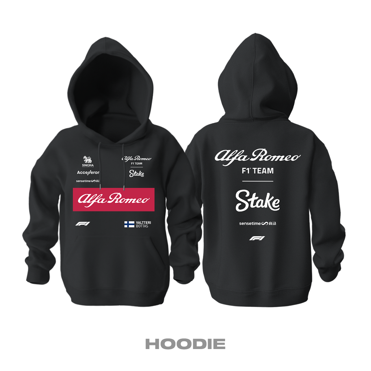 Alfa Romeo Racing: Black Edition 2023 Kapüşonlu Hoodie
