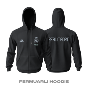 Real Madrid: Club Culture Series - Black Edition Fermuarlı Hoodie
