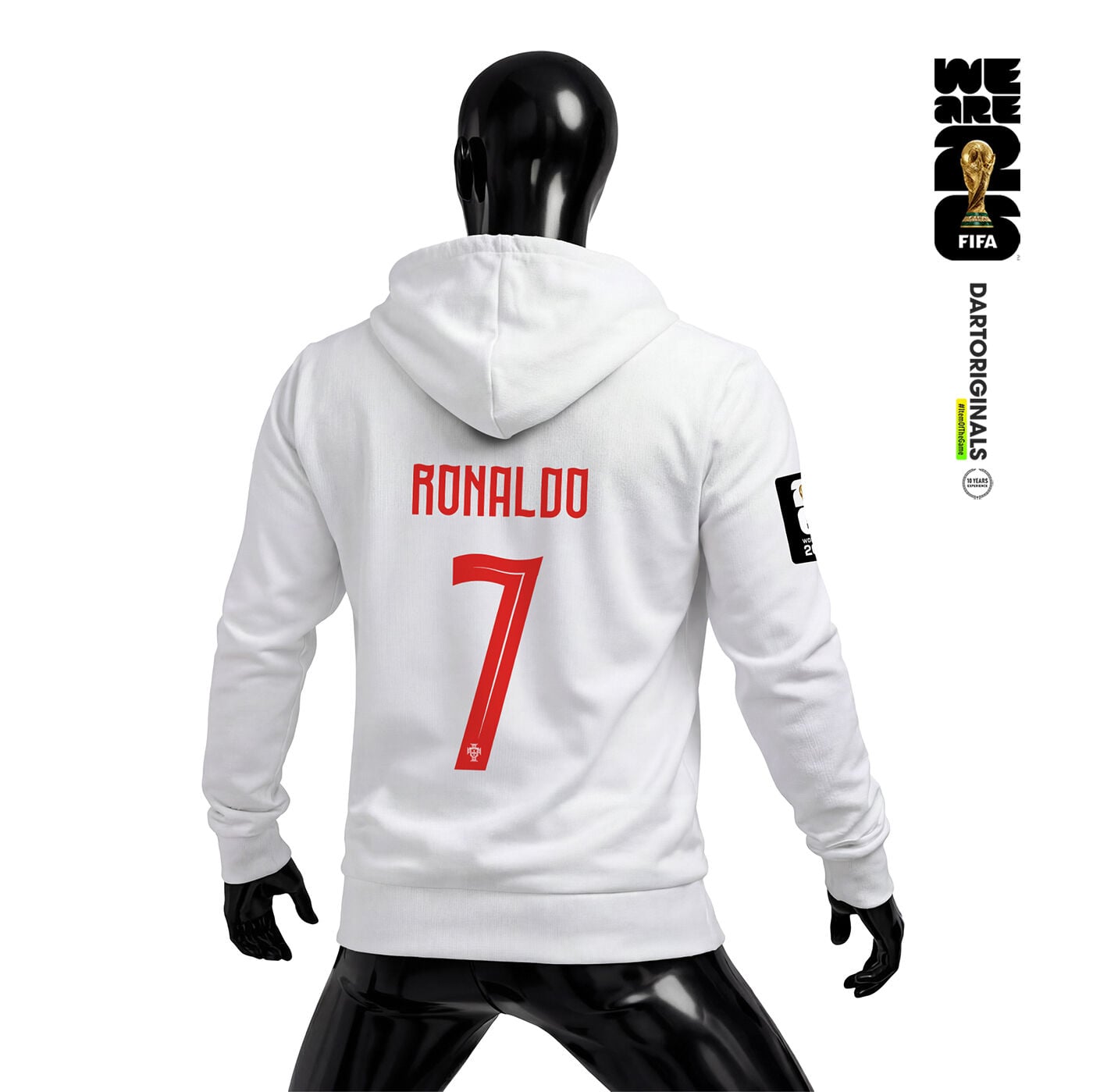 Portugal: White Edition - FIFA World Cup™ 2026 Fermuarlı Kapüşonlu Hoodie